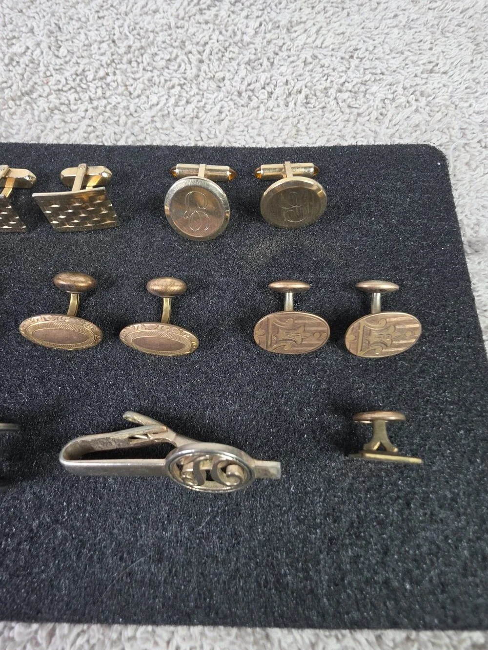 Men's Gold-Tone and Silver Cufflink & Tie Clip Set - Classic Multipack